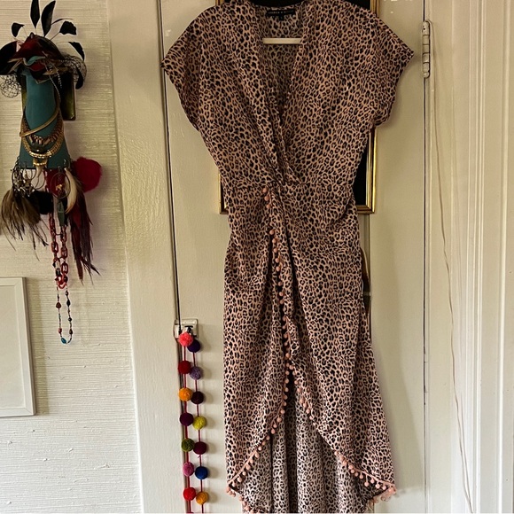 America & Beyond Other - Chic Leopard Print High Low swim cover up or dress